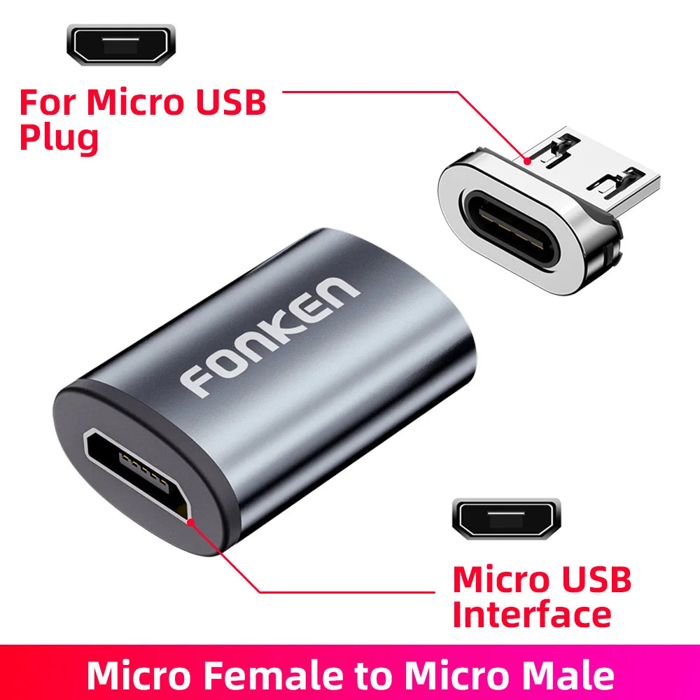 Câble de Charge Magnétique Universel – USB-C, Micro-USB & Lightning