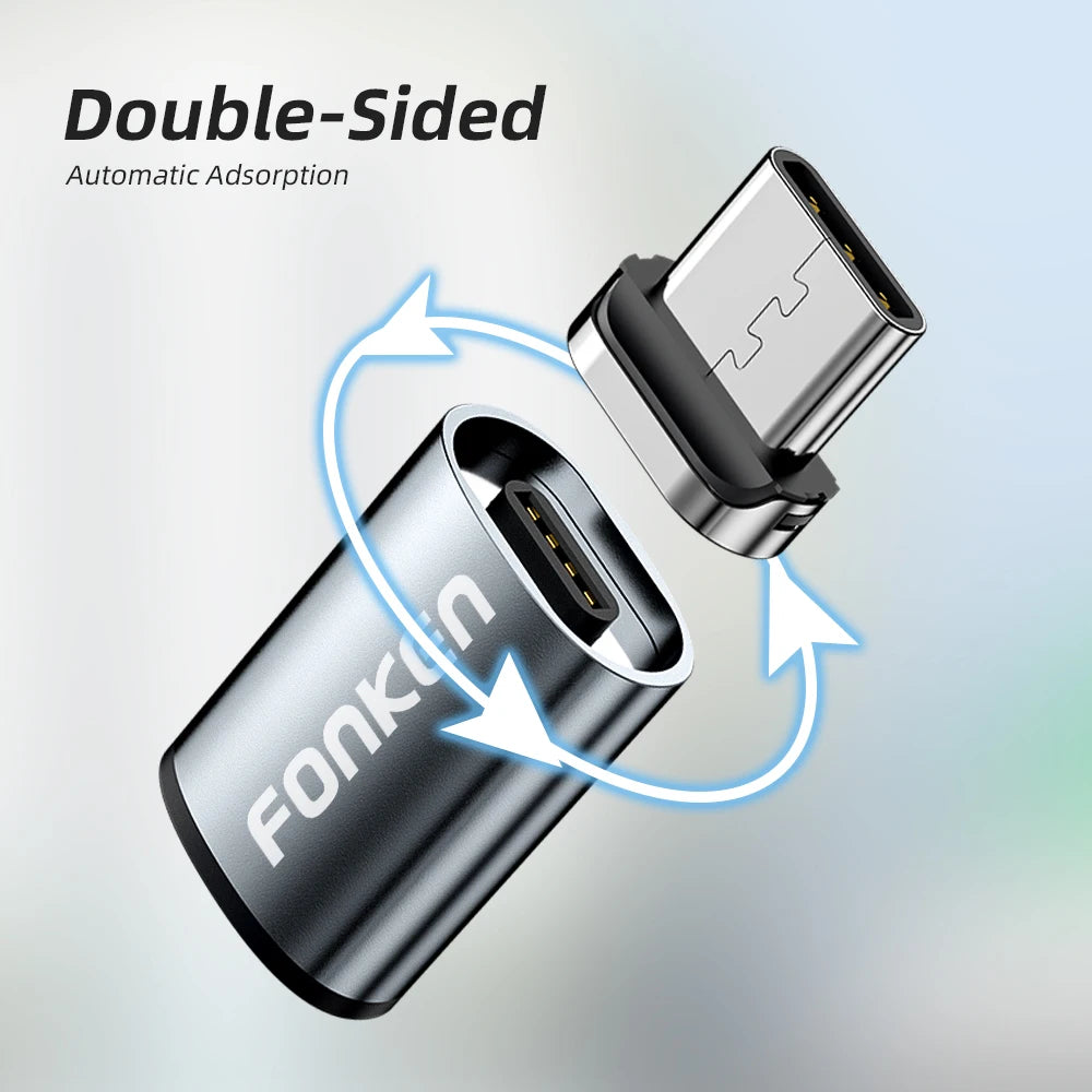 Câble de Charge Magnétique Universel – USB-C, Micro-USB & Lightning