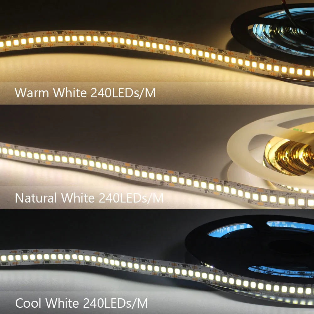 Ruban LED SMD 2835 – Bande Lumineuse Flexible Blanc Chaud 1M à 5M