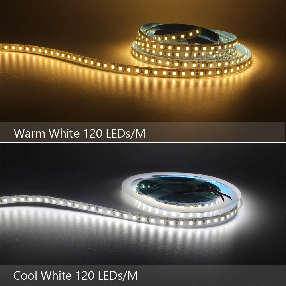 Ruban LED SMD 2835 – Bande Lumineuse Flexible Blanc Chaud 1M à 5M