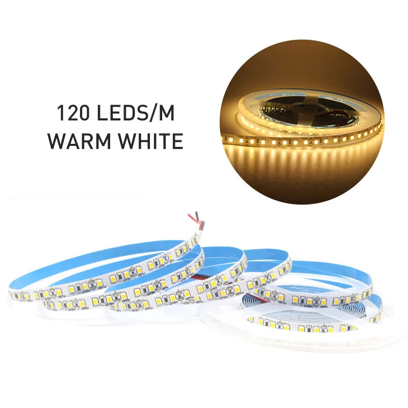 Ruban LED SMD 2835 – Bande Lumineuse Flexible Blanc Chaud 1M à 5M