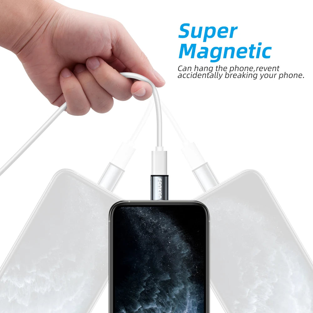 Câble de Charge Magnétique Universel – USB-C, Micro-USB & Lightning