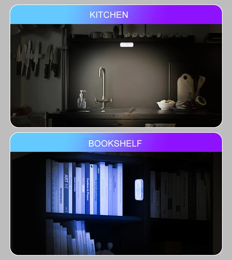 Mini Lampe LED Tactile Sans Fil – Rechargeable, Placard & Chevet