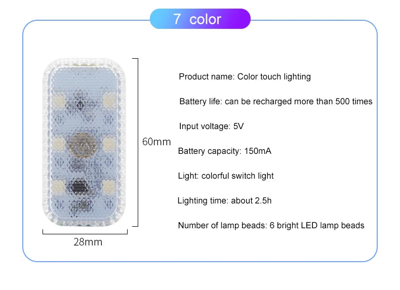 Mini Lampe LED Tactile Sans Fil – Rechargeable, Placard & Chevet