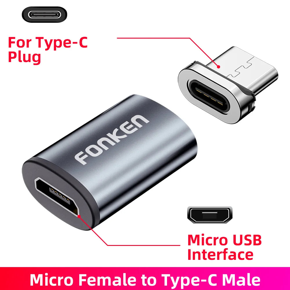 Câble de Charge Magnétique Universel – USB-C, Micro-USB & Lightning