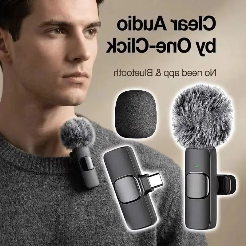 Micro Cravate Sans Fil Compact – Clip-on pour Smartphone, YouTube & TikTok