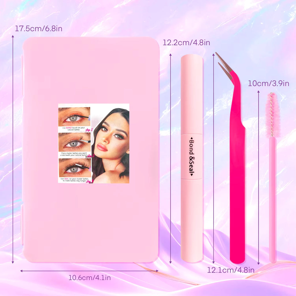 Kit d'extension de Cils -Cils ,Pince & Applicateur