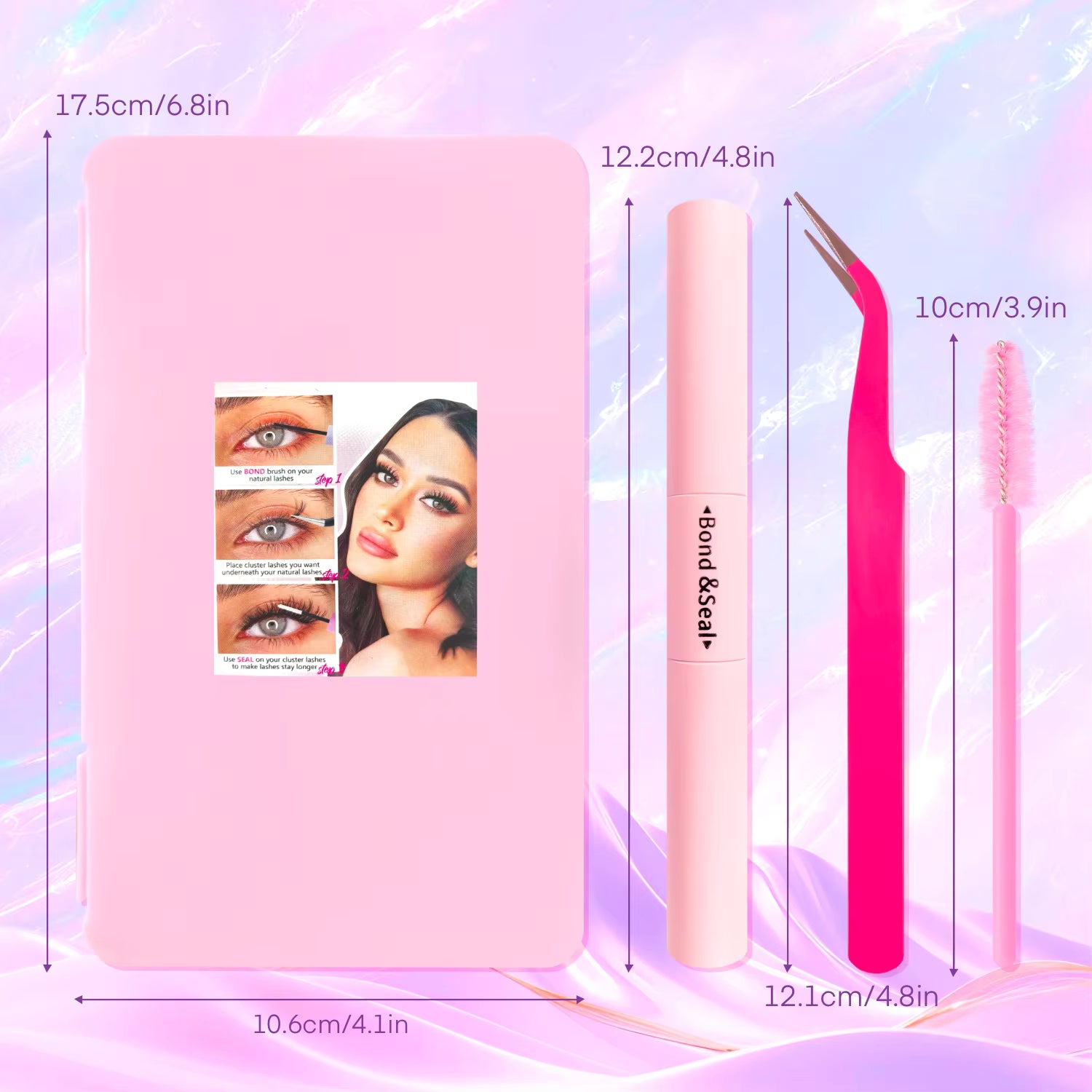 Kit d'extension de Cils -Cils ,Pince & Applicateur
