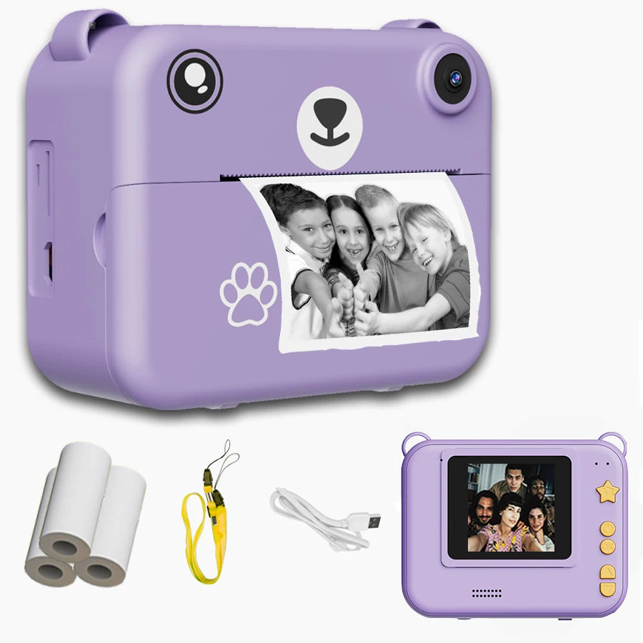 Appareil photo enfant avec impression instantanée 1080p