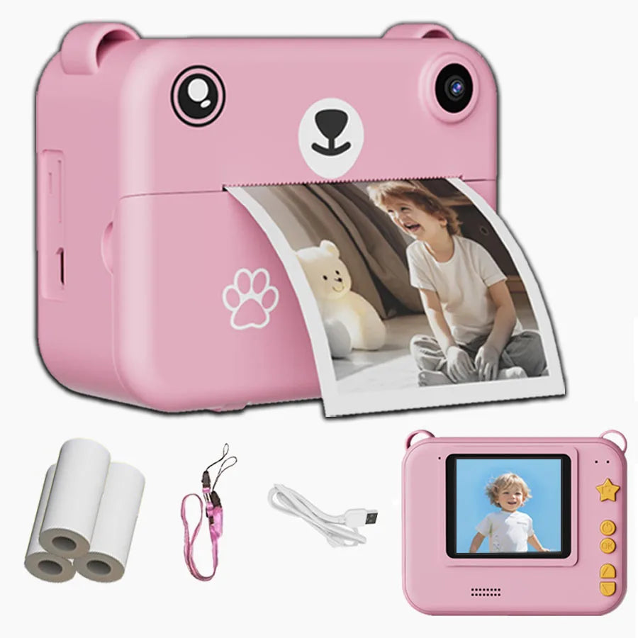 Appareil photo enfant avec impression instantanée 1080p