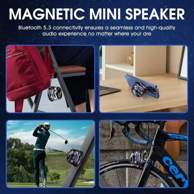 mini haut- parleur  magnétique bluetooth avec LED