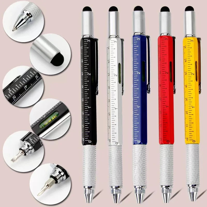 Stylo Stylet Tactile 7-en-1 – Écran Tactile, Règle, Niveau, Tournevis & Plus