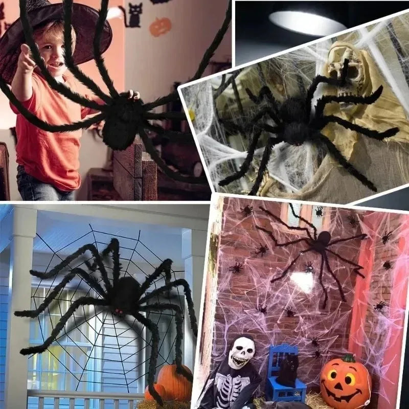 Grande Araignée Noire Halloween – Décoration 30 à 200 cm