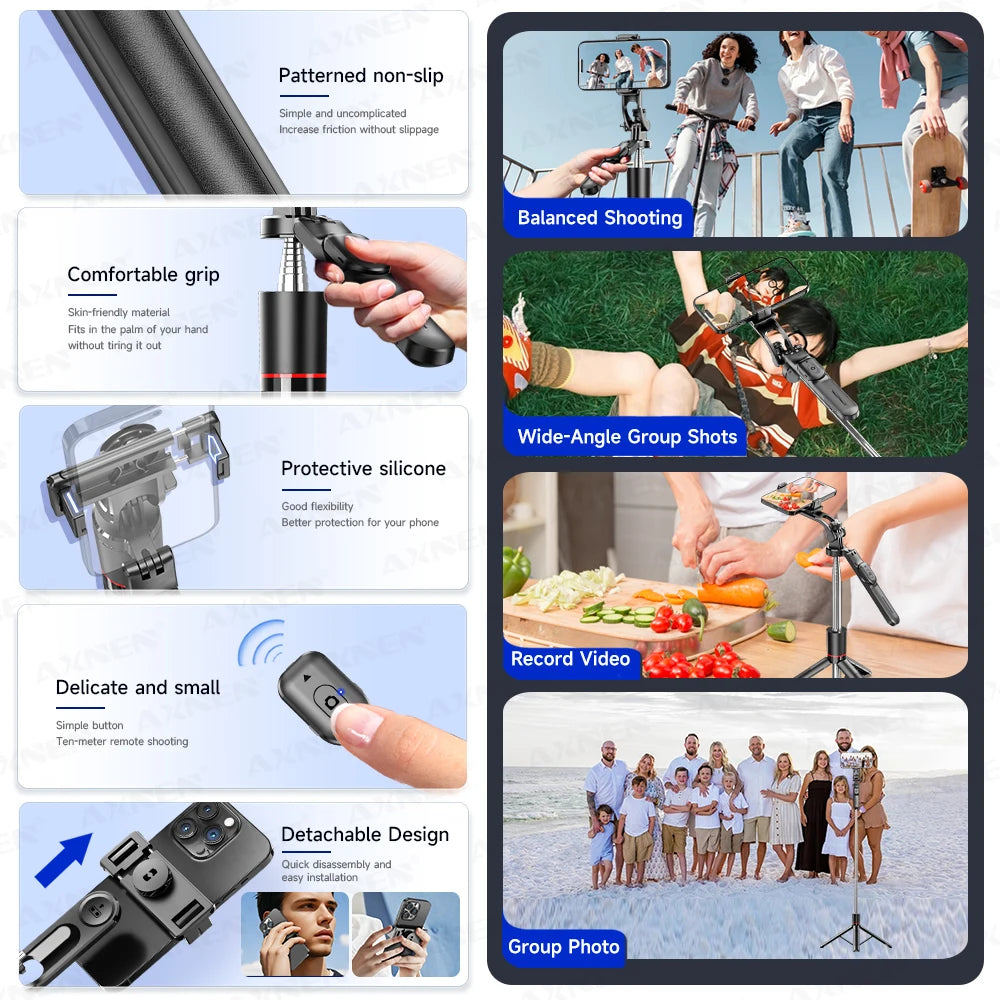 Perche Selfie Trépied 360° avec Télécommande Bluetooth – Photo & Vidéo Smartphone