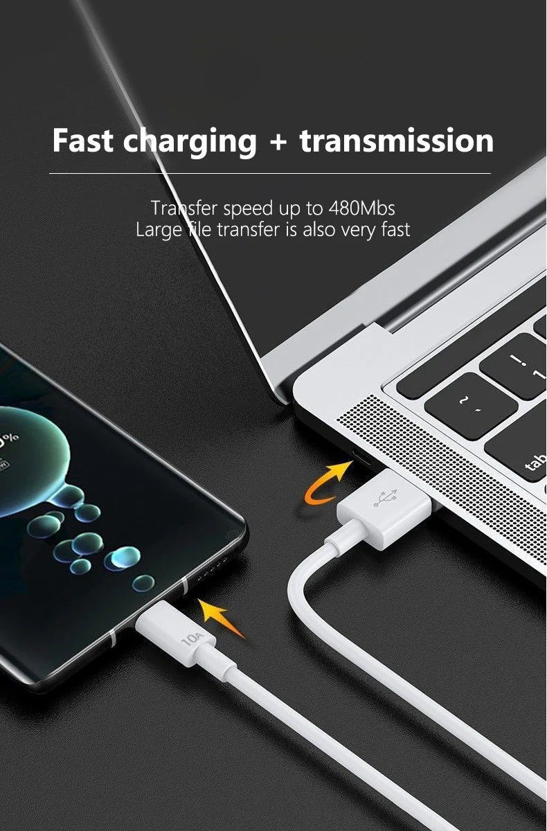 Câble USB-C à Charge Rapide – 1 m, 1,5 m ou 2 m