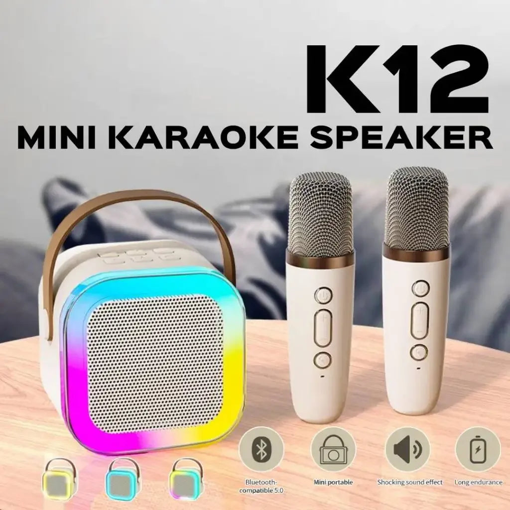 Mini Enceinte Karaoké Bluetooth RGB avec Micro(s) sans Fil
