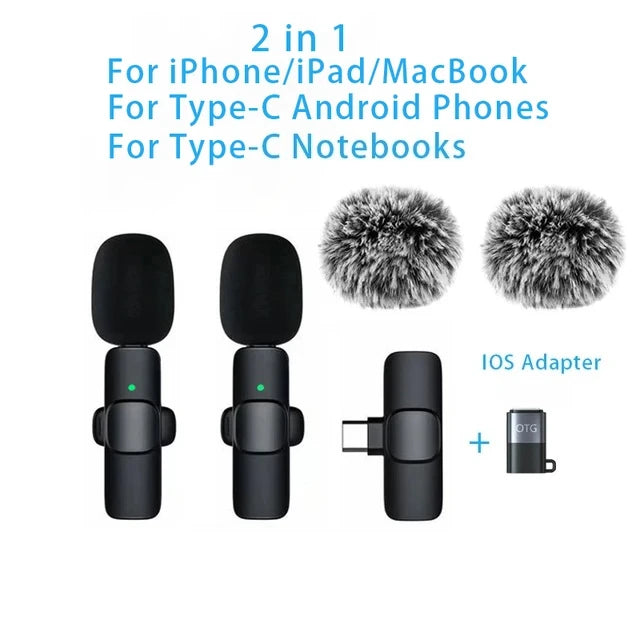 Micro Cravate Sans Fil Compact – Clip-on pour Smartphone, YouTube & TikTok