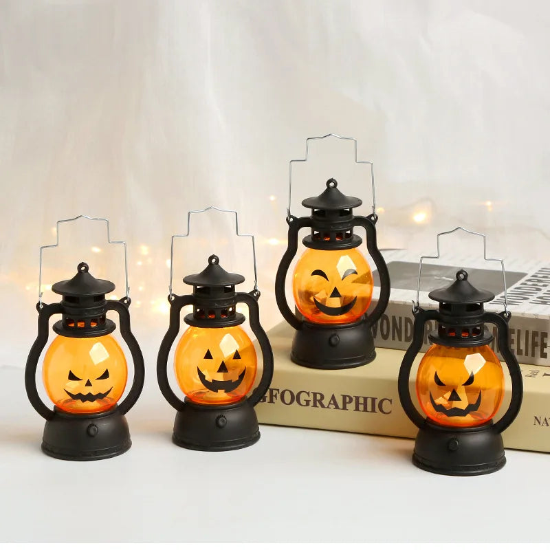 Lanterne LED Halloween – Citrouille & Fantôme