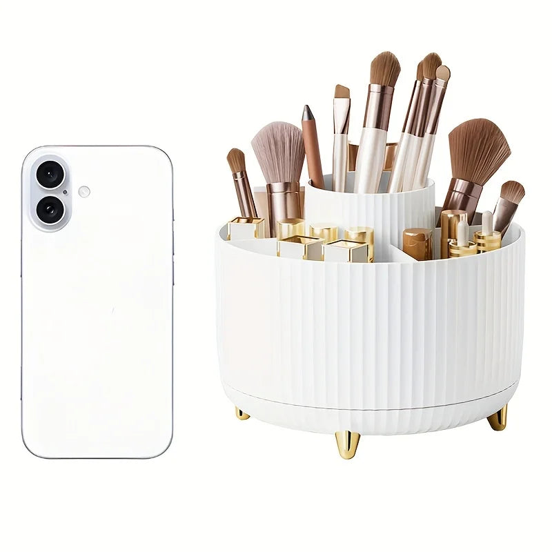 Porte-Stylos Rotatif 360° – Organiseur de Bureau 5 Compartiments pour Stylos & Crayons