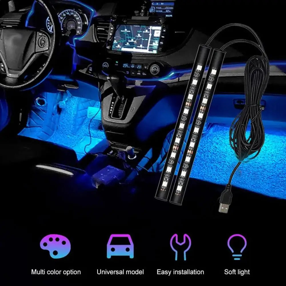Bande LED Ambiance pour Voiture – Éclairage Décoratif Sol USB