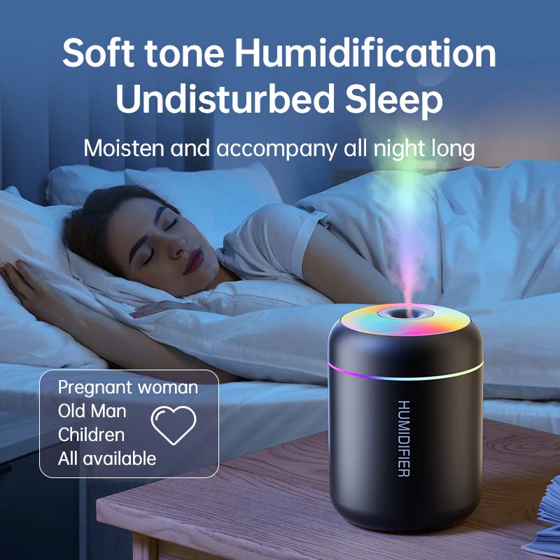 Mini Humidificateur d’Air USB 180ML – Diffuseur d’Arômes & Veilleuse LED