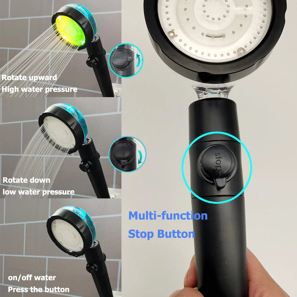 Pommeau de Douche LED Multicolore – Arrêt d’Eau Intégré & Couleurs selon Température
