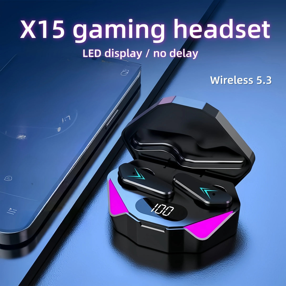 Écouteurs Sans Fil avec Écran LED Tactile – Bluetooth, Affichage Batterie