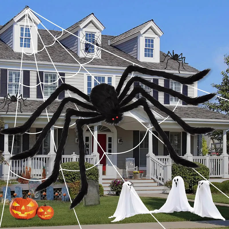 Grande Araignée Noire Halloween – Décoration 30 à 200 cm