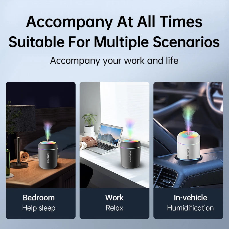 Mini Humidificateur d’Air USB 180ML – Diffuseur d’Arômes & Veilleuse LED