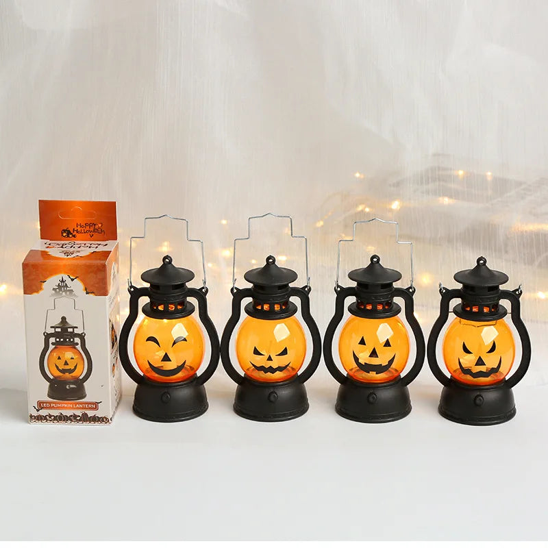 Lanterne LED Halloween – Citrouille & Fantôme