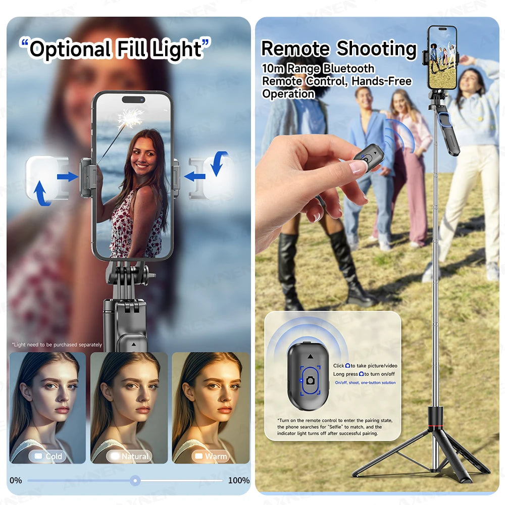 Perche Selfie Trépied 360° avec Télécommande Bluetooth – Photo & Vidéo Smartphone