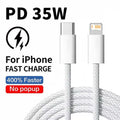 Câble USB-C Tressé Charge Rapide 35W – Compatible iPhone 15, Android & MacBook