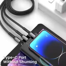 cable  de charge rapide 3 en 1 USB     type C Micro USB lightning