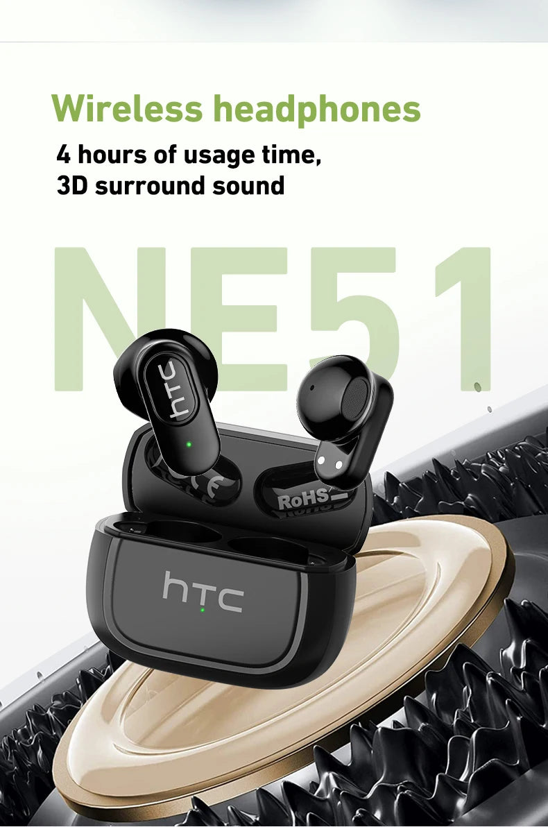 Écouteurs traducteurs IA HTC NE51 Bluetooth 5.3