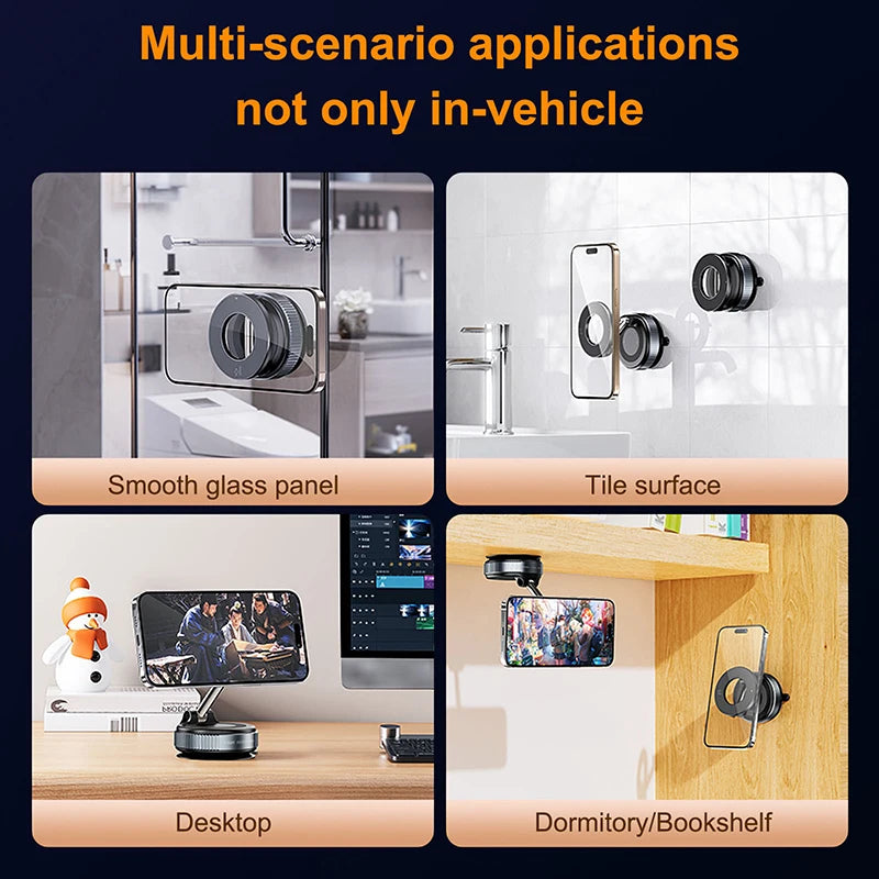 Support Téléphone Magnétique Multi-Angles – Ventouse Puissante, Bureau & Voiture