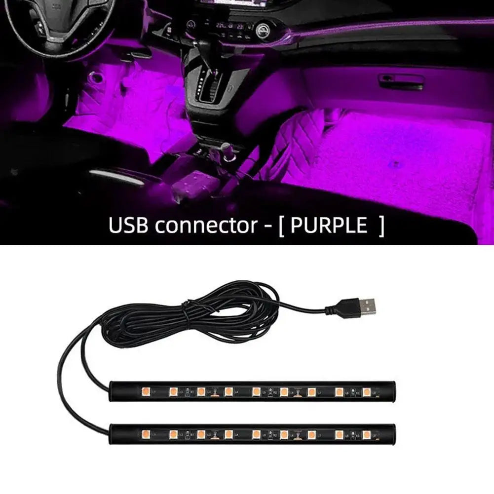 Bande LED Ambiance pour Voiture – Éclairage Décoratif Sol USB