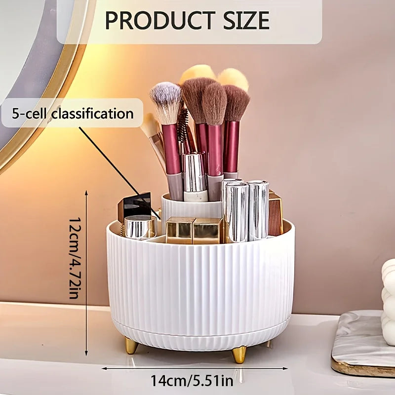 Porte-Stylos Rotatif 360° – Organiseur de Bureau 5 Compartiments pour Stylos & Crayons