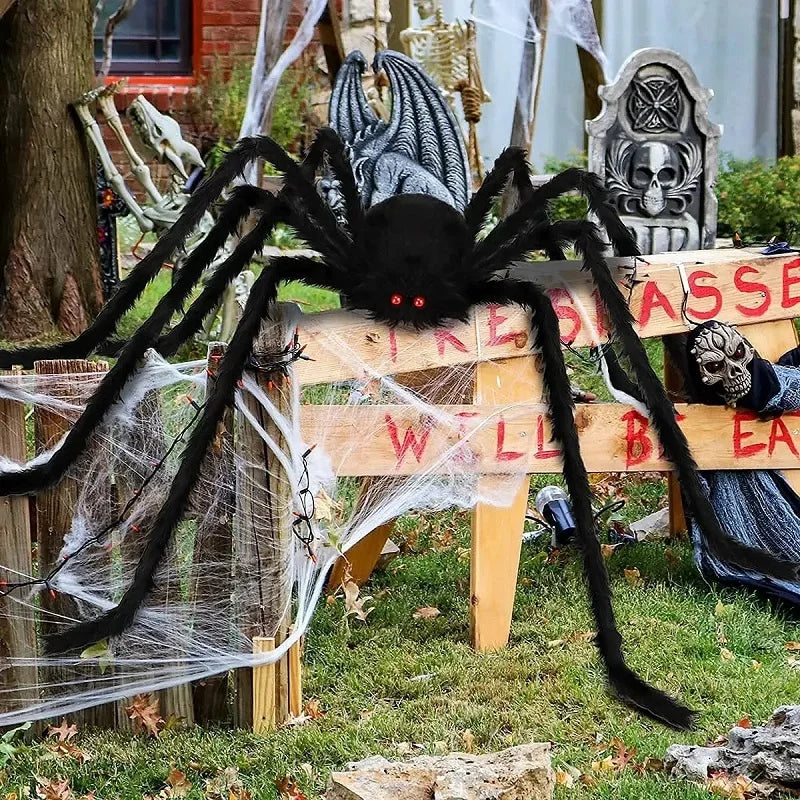 Grande Araignée Noire Halloween – Décoration 30 à 200 cm