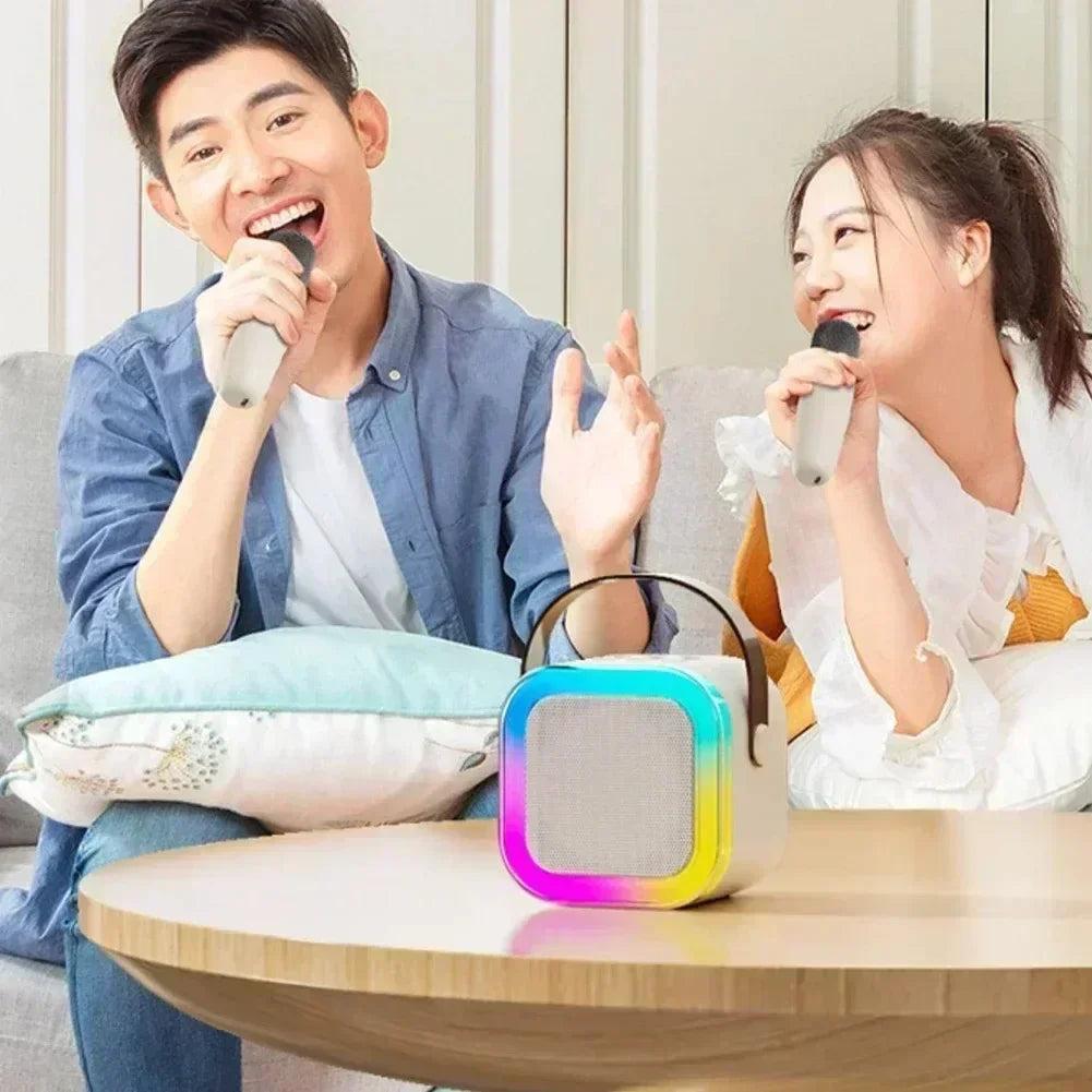 Mini Enceinte Karaoké Bluetooth RGB avec Micro(s) sans Fil