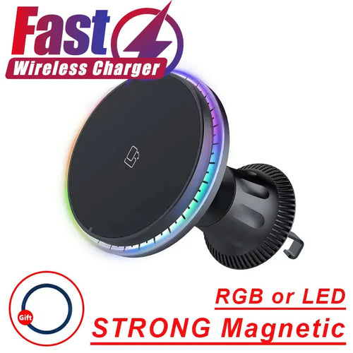 Chargeur sans fil voiture magnétique RGB