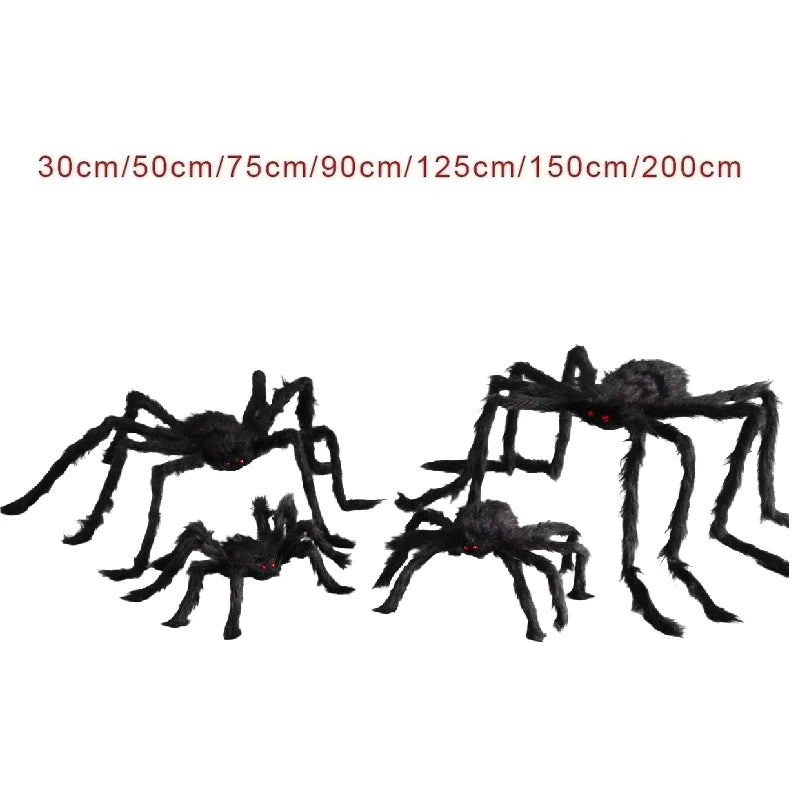 Grande Araignée Noire Halloween – Décoration 30 à 200 cm