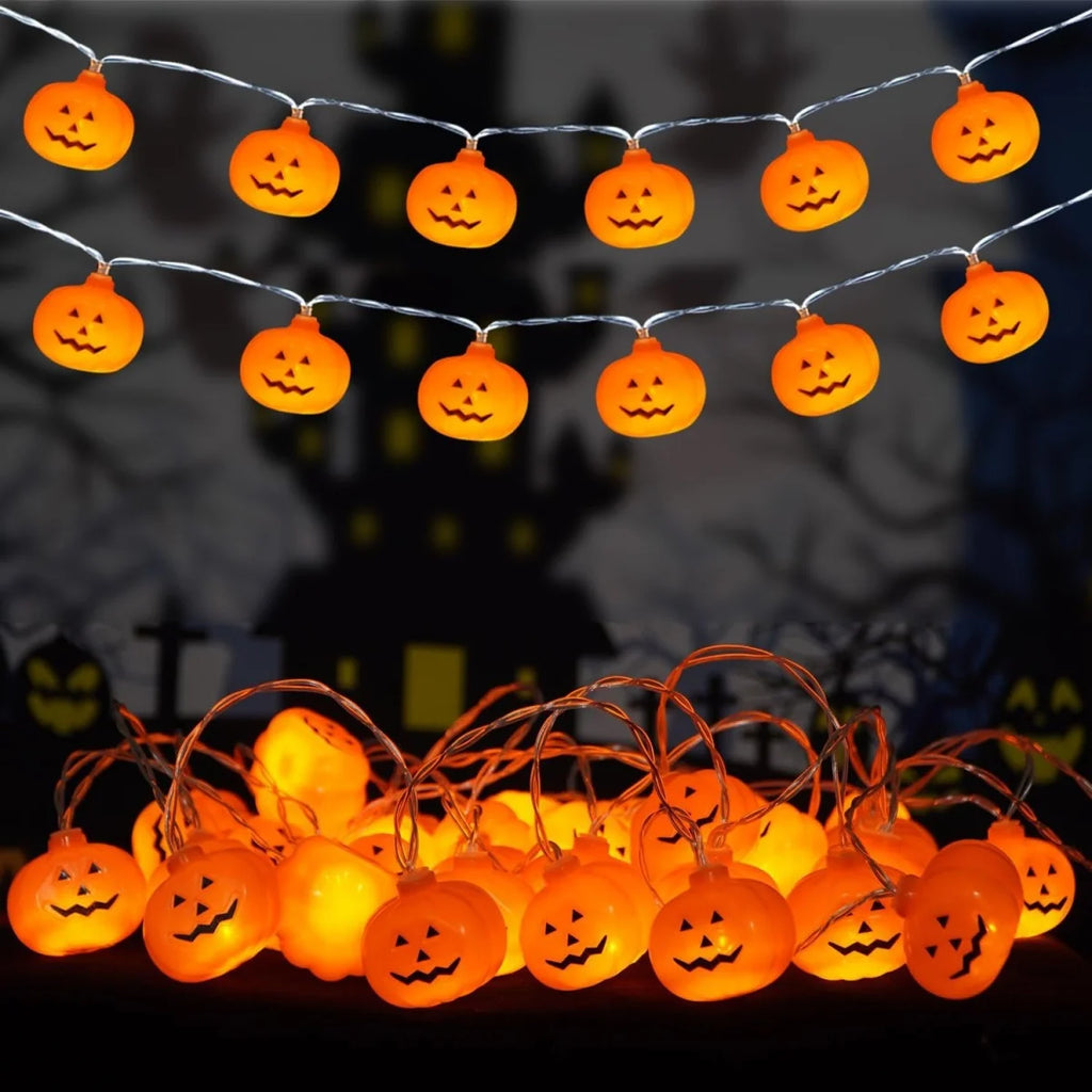 Guirlande LED 3D Citrouilles Halloween – 1,5 m ou 3 m