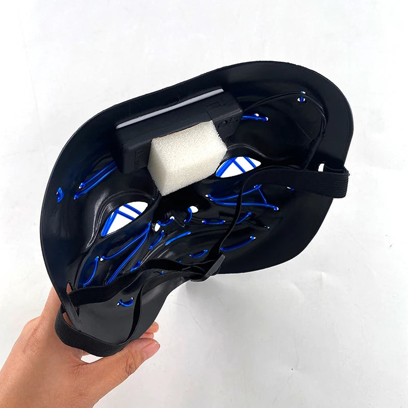 Masque LED Halloween – Masque Lumineux Néon pour Soirée & Costume