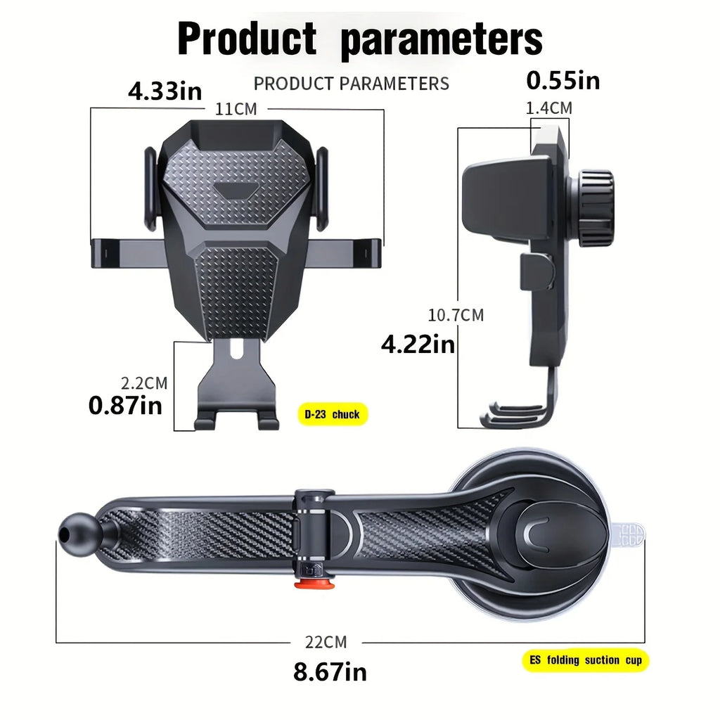 Support Téléphone Voiture à Ventouse Universel – Pare-Brise & Tableau de Bord