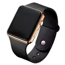 Montre digital LED Sport-Bracelet Silicone Noir