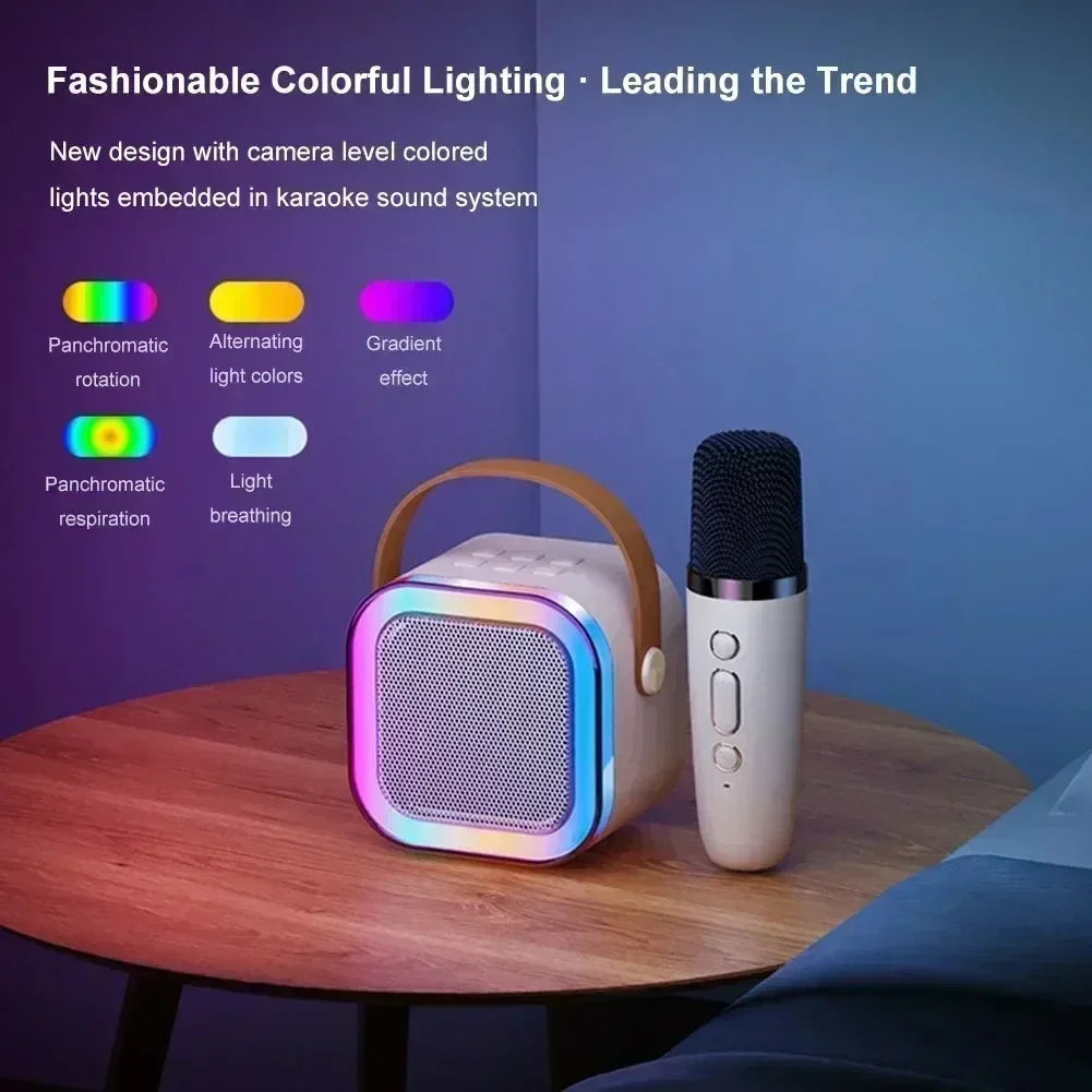 Mini Enceinte Karaoké Bluetooth RGB avec Micro(s) sans Fil