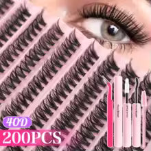 Kit d'extension de Cils -Cils ,Pince & Applicateur