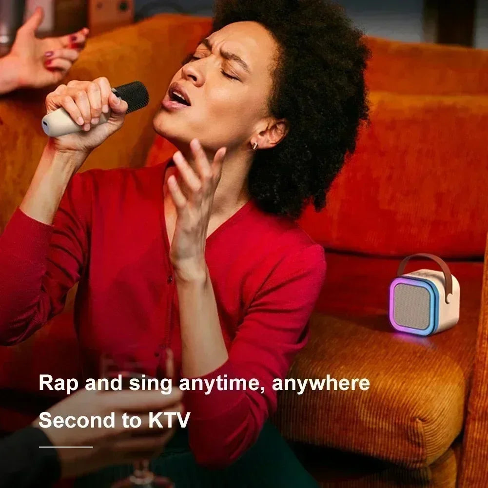 Mini Enceinte Karaoké Bluetooth RGB avec Micro(s) sans Fil