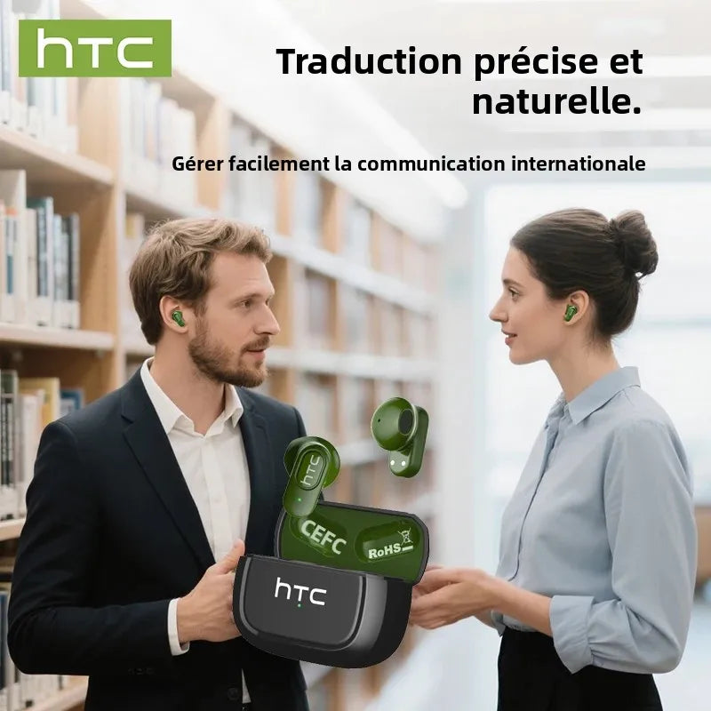 Écouteurs traducteurs IA HTC NE51 Bluetooth 5.3