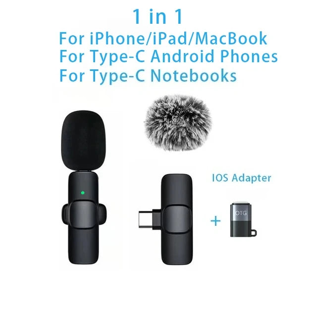 Micro Cravate Sans Fil Compact – Clip-on pour Smartphone, YouTube & TikTok